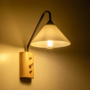 GLOBOSTAR® ALESSIA 999-0177 Μοντέρνο Φωτιστικό Τοίχου - Απλίκα με Ντουί 1 x E27 AC 220-240V IP20 - Μπεζ & Μαύρο - Μ18 x Π26 x Υ29cm