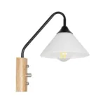 GLOBOSTAR® ALESSIA 999-0177 Μοντέρνο Φωτιστικό Τοίχου - Απλίκα με Ντουί 1 x E27 AC 220-240V IP20 - Μπεζ & Μαύρο - Μ18 x Π26 x Υ29cm - Image 2