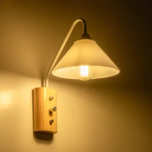 GLOBOSTAR® ALESSIA 999-0178 Μοντέρνο Φωτιστικό Τοίχου - Απλίκα με Ντουί 1 x E27 AC 220-240V IP20 - Μπεζ & Λευκό - Μ18 x Π26 x Υ29cm