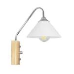 GLOBOSTAR® ALESSIA 999-0179 Μοντέρνο Φωτιστικό Τοίχου - Απλίκα με Ντουί 1 x E27 AC 220-240V IP20 - Μπεζ & Ασημί - Μ18 x Π26 x Υ29cm - Image 2