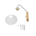 GLOBOSTAR® ALESSIA 999-0179 Μοντέρνο Φωτιστικό Τοίχου - Απλίκα με Ντουί 1 x E27 AC 220-240V IP20 - Μπεζ & Ασημί - Μ18 x Π26 x Υ29cm - Image 7