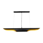 GLOBOSTAR® ESTERINA 999-0180 Μοντέρνο Κρεμαστό Φωτιστικό Οροφής με Ντουί 2 x E27 AC 220-240V IP20 - Μαύρο & Χρυσό - Μ100 x Π10 x Y10cm - Image 2