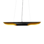 GLOBOSTAR® ESTERINA 999-0180 Μοντέρνο Κρεμαστό Φωτιστικό Οροφής με Ντουί 2 x E27 AC 220-240V IP20 - Μαύρο & Χρυσό - Μ100 x Π10 x Y10cm - Image 4