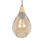 GLOBOSTAR® NOAH 999-0185 Μοντέρνο Κρεμαστό Φωτιστικό Οροφής με Ντουί 1 x E27 AC 220-240V IP20 - Μελί & Μπεζ - Μ16 x Π16 x Υ32cm - Image 4