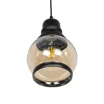 GLOBOSTAR® OLIVER 999-0186 Vintage Κρεμαστό Φωτιστικό Οροφής με Ντουί 1 x E27 AC 220-240V IP20 - Μελί & Μαύρο - Μ16 x Π16 x Υ25cm - Image 4