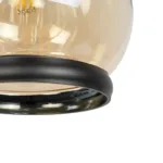 GLOBOSTAR® OLIVER 999-0186 Vintage Κρεμαστό Φωτιστικό Οροφής με Ντουί 1 x E27 AC 220-240V IP20 - Μελί & Μαύρο - Μ16 x Π16 x Υ25cm - Image 7