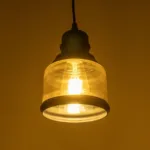 GLOBOSTAR® OLIVER 999-0187 Vintage Κρεμαστό Φωτιστικό Οροφής με Ντουί 1 x E27 AC 220-240V IP20 - Μελί & Μαύρο - Μ15 x Π15 x Υ21.5cm