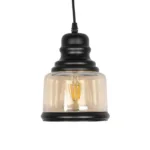 GLOBOSTAR® OLIVER 999-0187 Vintage Κρεμαστό Φωτιστικό Οροφής με Ντουί 1 x E27 AC 220-240V IP20 - Μελί & Μαύρο - Μ15 x Π15 x Υ21.5cm - Image 3
