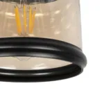GLOBOSTAR® OLIVER 999-0187 Vintage Κρεμαστό Φωτιστικό Οροφής με Ντουί 1 x E27 AC 220-240V IP20 - Μελί & Μαύρο - Μ15 x Π15 x Υ21.5cm - Image 7
