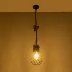 GLOBOSTAR® URBAN 999-0191 Vintage Κρεμαστό Φωτιστικό Οροφής με Ντουί 1 x E27 AC 220-240V IP20 - Μαύρο & Μπεζ - Μ15 x Π15 x Υ80cm