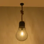 GLOBOSTAR® URBAN 999-0192 Vintage Κρεμαστό Φωτιστικό Οροφής με Ντουί 1 x E27 AC 220-240V IP20 - Μαύρο & Μπεζ - Μ28 x Π28 x Υ80cm