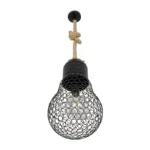 GLOBOSTAR® URBAN 999-0192 Vintage Κρεμαστό Φωτιστικό Οροφής με Ντουί 1 x E27 AC 220-240V IP20 - Μαύρο & Μπεζ - Μ28 x Π28 x Υ80cm - Image 3
