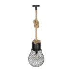 GLOBOSTAR® URBAN 999-0192 Vintage Κρεμαστό Φωτιστικό Οροφής με Ντουί 1 x E27 AC 220-240V IP20 - Μαύρο & Μπεζ - Μ28 x Π28 x Υ80cm - Image 4