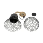GLOBOSTAR® URBAN 999-0192 Vintage Κρεμαστό Φωτιστικό Οροφής με Ντουί 1 x E27 AC 220-240V IP20 - Μαύρο & Μπεζ - Μ28 x Π28 x Υ80cm - Image 8