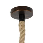 GLOBOSTAR® CAMBER 999-0200 Vintage Κρεμαστό Φωτιστικό Οροφής με Ντουί 1 x E27 AC 220-240V IP20 - Χάλκινο & Μπεζ - Μ12 x Π12 x Υ80cm - Image 6