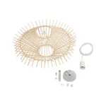 GLOBOSTAR® SASSO 999-0201 Boho Κρεμαστό Φωτιστικό Οροφής με Ντουί 1 x E27 AC 220-240V IP20 - Μπεζ - Μ50 x Π50 x Y23cm - Image 9