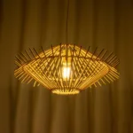 GLOBOSTAR® SASSO 999-0201 Boho Κρεμαστό Φωτιστικό Οροφής με Ντουί 1 x E27 AC 220-240V IP20 - Μπεζ - Μ50 x Π50 x Y23cm