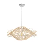 GLOBOSTAR® SASSO 999-0201 Boho Κρεμαστό Φωτιστικό Οροφής με Ντουί 1 x E27 AC 220-240V IP20 - Μπεζ - Μ50 x Π50 x Y23cm - Image 2