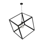 GLOBOSTAR® CUBE 999-0215 Μοντέρνο Κρεμαστό Φωτιστικό Οροφής με Ντουί 1 x E27 AC 220-240V IP20 - Μαύρο - Μ70 x Π70 x Υ87cm - Image 2