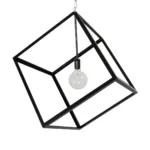 GLOBOSTAR® CUBE 999-0215 Μοντέρνο Κρεμαστό Φωτιστικό Οροφής με Ντουί 1 x E27 AC 220-240V IP20 - Μαύρο - Μ70 x Π70 x Υ87cm - Image 5