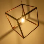 GLOBOSTAR® CUBE 999-0216 Μοντέρνο Κρεμαστό Φωτιστικό Οροφής με Ντουί 1 x E27 AC 220-240V IP20 - Χάλκινο - Μ70 x Π70 x Υ87cm