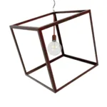 GLOBOSTAR® CUBE 999-0216 Μοντέρνο Κρεμαστό Φωτιστικό Οροφής με Ντουί 1 x E27 AC 220-240V IP20 - Χάλκινο - Μ70 x Π70 x Υ87cm - Image 4