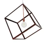 GLOBOSTAR® CUBE 999-0216 Μοντέρνο Κρεμαστό Φωτιστικό Οροφής με Ντουί 1 x E27 AC 220-240V IP20 - Χάλκινο - Μ70 x Π70 x Υ87cm - Image 5
