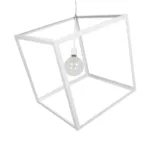 GLOBOSTAR® CUBE 999-0217 Μοντέρνο Κρεμαστό Φωτιστικό Οροφής με Ντουί 1 x E27 AC 220-240V IP20 - Λευκό - Μ70 x Π70 x Y87cm - Image 4