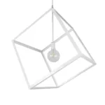 GLOBOSTAR® CUBE 999-0217 Μοντέρνο Κρεμαστό Φωτιστικό Οροφής με Ντουί 1 x E27 AC 220-240V IP20 - Λευκό - Μ70 x Π70 x Y87cm - Image 5