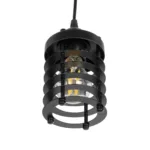 GLOBOSTAR® DARSEY 999-0227 Vintage Κρεμαστό Φωτιστικό Οροφής με Ντουί 1 x E27 AC 220-240V IP20 - Μαύρο - Μ10 x Π10 x Υ19cm - Image 4