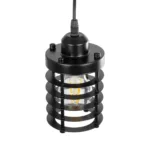 GLOBOSTAR® DARSEY 999-0227 Vintage Κρεμαστό Φωτιστικό Οροφής με Ντουί 1 x E27 AC 220-240V IP20 - Μαύρο - Μ10 x Π10 x Υ19cm - Image 5