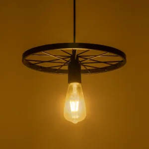 GLOBOSTAR® CASTOR 999-0228 Vintage Κρεμαστό Φωτιστικό Οροφής με Ντουί 1 x E27 AC 220-240V IP20 - Μαύρο - Μ30 x Π30 x Υ11cm