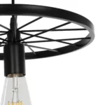 GLOBOSTAR® CASTOR 999-0228 Vintage Κρεμαστό Φωτιστικό Οροφής με Ντουί 1 x E27 AC 220-240V IP20 - Μαύρο - Μ30 x Π30 x Υ11cm - Image 5