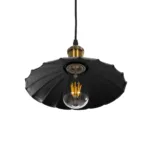GLOBOSTAR® MARGI 999-0229 Vintage Κρεμαστό Φωτιστικό Οροφής με Ντουί 1 x E27 AC 220-240V IP20 - Μαύρο & Χρυσό - Μ26 x Π26 x Υ14cm - Image 4