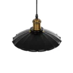 GLOBOSTAR® MARGI 999-0229 Vintage Κρεμαστό Φωτιστικό Οροφής με Ντουί 1 x E27 AC 220-240V IP20 - Μαύρο & Χρυσό - Μ26 x Π26 x Υ14cm - Image 5