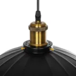 GLOBOSTAR® MARGI 999-0229 Vintage Κρεμαστό Φωτιστικό Οροφής με Ντουί 1 x E27 AC 220-240V IP20 - Μαύρο & Χρυσό - Μ26 x Π26 x Υ14cm - Image 6