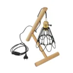 GloboStar® ELMA 999-0239 Μοντέρνο Επιτραπέζιο Φωτιστικό Πορτατίφ Μονόφωτο 1 x E27 IP20 Μπεζ Ξύλο με Μαύρο Μέταλλο - Μ35 x Π20 x Υ43cm - Image 9