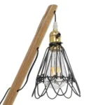 GloboStar® ELMA 999-0239 Μοντέρνο Επιτραπέζιο Φωτιστικό Πορτατίφ Μονόφωτο 1 x E27 IP20 Μπεζ Ξύλο με Μαύρο Μέταλλο - Μ35 x Π20 x Υ43cm - Image 6