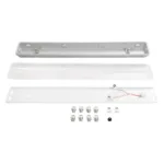 GLOBOSTAR® VIGAS 999-0250 Γραμμικό Βιομηχανικό Φωτιστικό Σκαφάκι Tri-Proof με Μεταλλικά Clips για 2 x Λάμπες T8 G13 90cm Τύπου Φθορίου LED Τροφοδοσίας Ενός Άκρου 120° AC 220-240V Αδιάβροχο IP65 - Γκρι με Διάφανο Κάλυμμα Πλαστικό PC - Μ100 x Π15 x Υ10cm - Image 9
