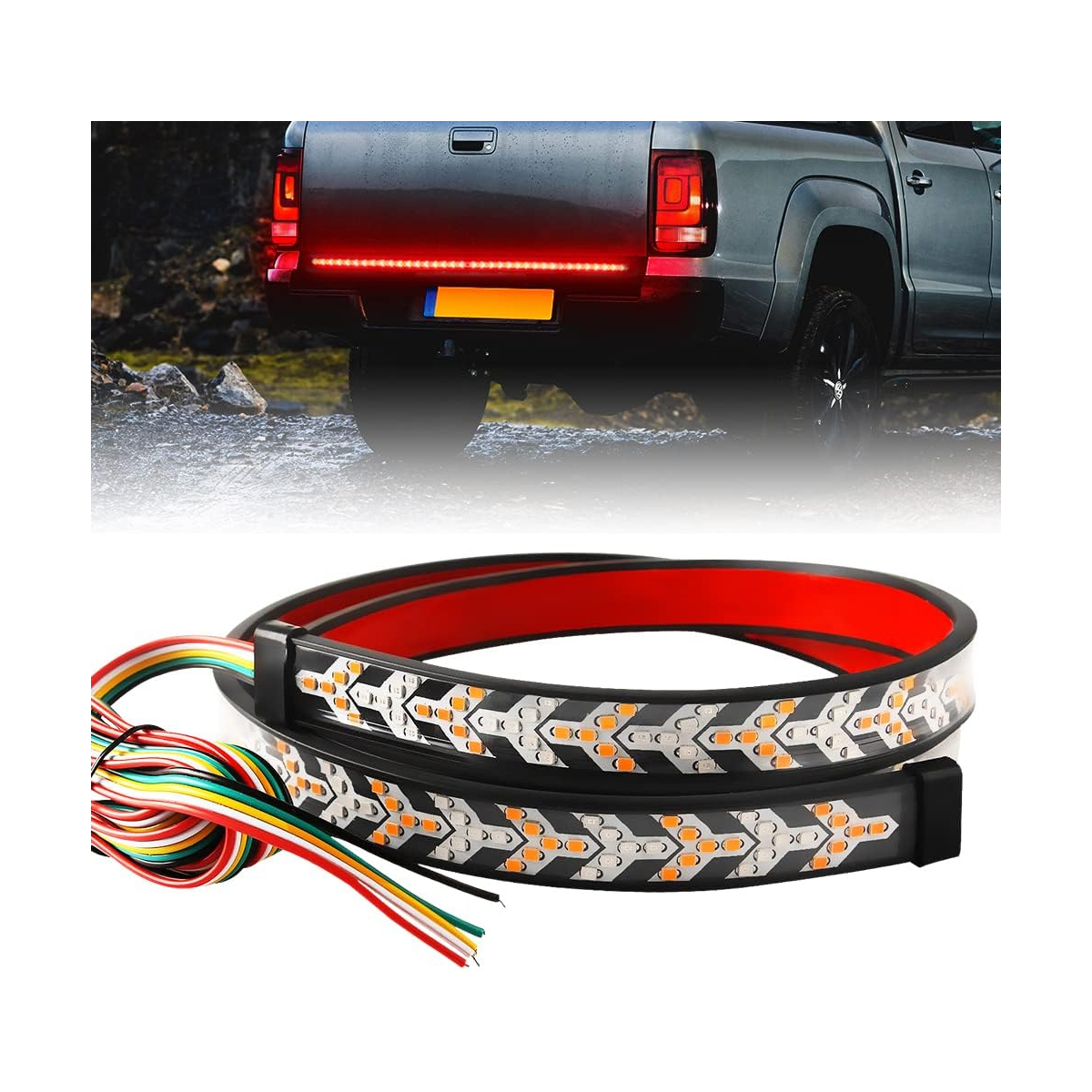 GloboStar® 81735 Car Backlit LED Strip Εύκαμπτη Ταινία 150cm Σήμανσης DRL Αυτοκινήτου 3 Προγραμμάτα Φωτισμού LED SMD 5050 12W DC 9-30V Αδιάβροχη IP65 Πορτοκαλί - Κόκκινο - 2 Χρόνια Εγγύηση - Image 5