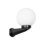 GLOBOSTAR® AGROS 61592 Φωτιστικό Τοίχου - Απλίκα Κήπου με Ντουί 1 x E27 AC 220-240V Αδιάβροχο IP65 - Λευκό & Μάυρο - Μ20 x Π20 x Υ30cm