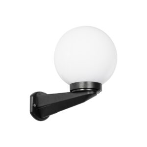 GLOBOSTAR® AGROS 61592 Φωτιστικό Τοίχου - Απλίκα Κήπου με Ντουί 1 x E27 AC 220-240V Αδιάβροχο IP65 - Λευκό & Μάυρο - Μ20 x Π20 x Υ30cm