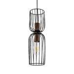 GLOBOSTAR® LAVERA 201-0024 Vintage Κρεμαστό Φωτιστικό Οροφής με Ντουί 1 x E27 AC 220-240V IP20 - Χρυσό & Λευκό - Μ14 x Π14 x Υ44cm