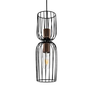 GLOBOSTAR® LAVERA 201-0024 Vintage Κρεμαστό Φωτιστικό Οροφής με Ντουί 1 x E27 AC 220-240V IP20 - Χρυσό & Λευκό - Μ14 x Π14 x Υ44cm