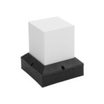 GloboStar® CUBIX 203-0245 Μοντέρνο Επιδαπέδιο Φωτιστικό Μονόφωτο 1 x E27 IP44 Μαύρο Πλαστικό Σώμα - Μ22.5 x Π22.5 x Υ25cm