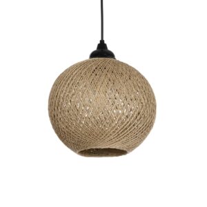 GLOBOSTAR® SOLEI 205-0003 Boho Κρεμαστό Φωτιστικό Οροφής με Ντουί 1 x E27 AC 220-240V IP20 - Μπεζ - M20 x Π20 x Υ25cm