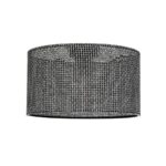 GloboStar® CILIO 203-0157 Μοντέρνο Φωτιστικό Οροφής Καπέλο Μονόφωτο 1 x E27 IP20 Μαύρο Διάτρητο Ύφασμα - Μ38 x Π38 x Υ21cm