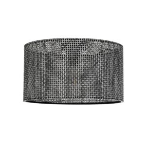 GloboStar® CILIO 203-0157 Μοντέρνο Φωτιστικό Οροφής Καπέλο Μονόφωτο 1 x E27 IP20 Μαύρο Διάτρητο Ύφασμα - Μ38 x Π38 x Υ21cm