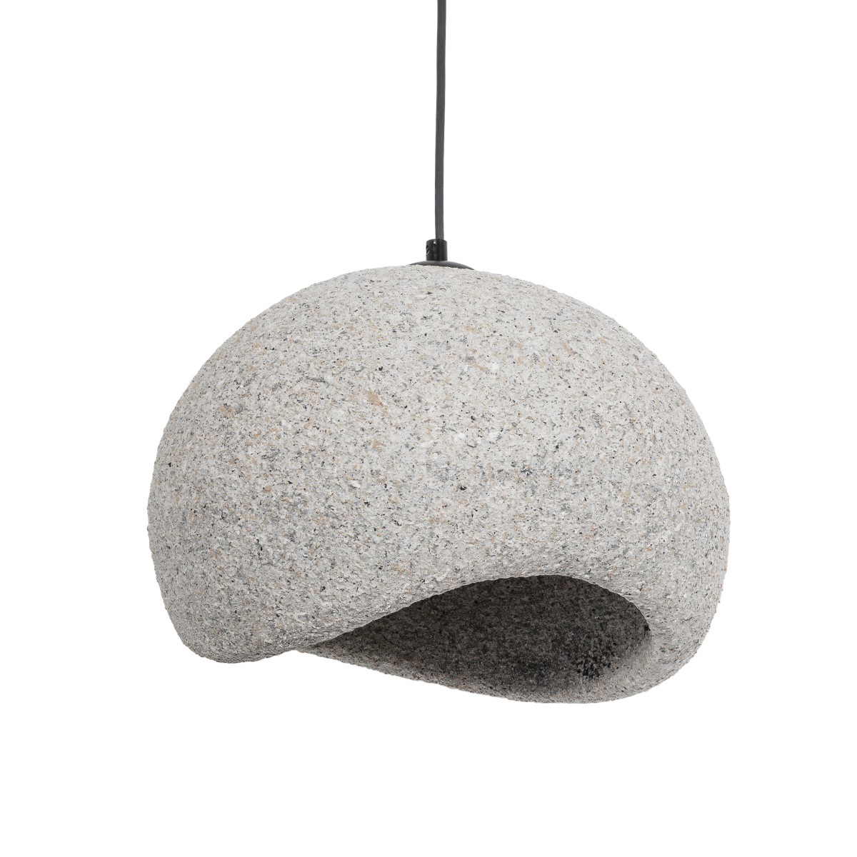 GloboStar® STONE 204-0123 Μοντέρνο Κρεμαστό Φωτιστικό Καμπάνα Μονόφωτο 1 x E27 IP20 Μπεζ Πολυστερίνη με Μπεζ Ρητίνη - Μ31.5 x Π35 x Υ26cm