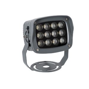 GLOBOSTAR® FLOOD-XENA 90121 Προβολέας Σποτ Wall Washer LED 12W 1320lm 10° AC 220-240V Αδιάβροχο IP65 Θερμό Λευκό 2700K - Γκρι Ανθρακί - Μ13.5 x Π11 x Υ15cm - 3 Χρόνια Εγγύηση